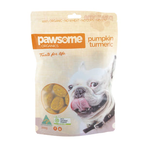 Pawsome Organic Pumpkin & Turmeric Dog Treats 200g