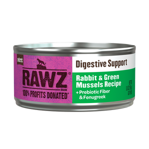 Rawz Solution Based Cat Wet Food - Digestive Support Rabbit & Green Mussels Recipe 5.5oz