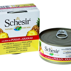 Schesir - Complementary Wet Food for Adult Cats - Chicken Fillets with Pineapple 85g