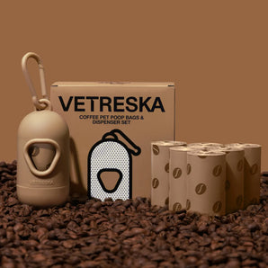 Vetreska - Coffee 膠囊拾便套裝 (1個膠囊拾便器 + 7卷拾便袋)