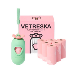 Vetreska - 花花膠囊拾便套裝（1膠囊 + 7卷裝）