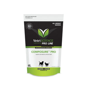 VetriScience - Composure PRO (Calming Supplement) 60 ChewsAll Weight Ranges Bite-Sized Chews (60 Chews)