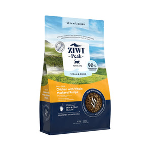 ZiwiPeak Steam & Dried Cat Food - Cage-free Chicken with Whole Mackerel Recipe
