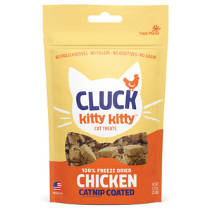 Kitty Kitty Cat Treats - CLUCK 100% Freeze Dried Chicken Treats With Catnip Coating 0.75oz