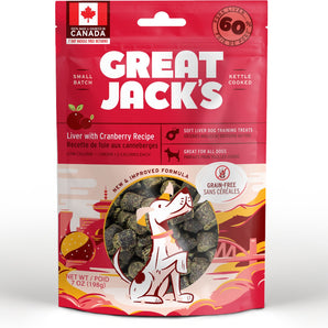 Great Jack's Big Bitz Liver & Cranberry Recipe Grain-Free Dog Treats 2oz