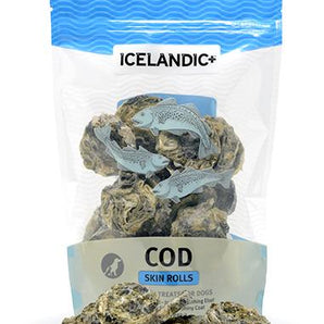 Icelandic+ Cod Skin Rolls Dog Treats 3oz